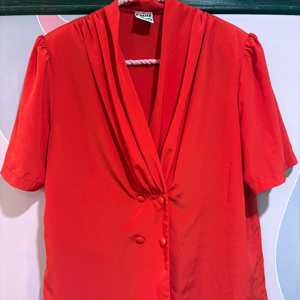Candy Red vintage blouse L